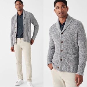 Faherty Gray Shawl Collar Cardigan Sweater